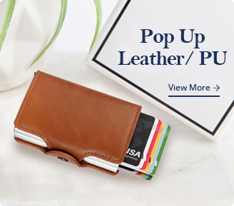 Pop up leather PU metal wallet